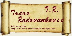 Todor Radovanković vizit kartica